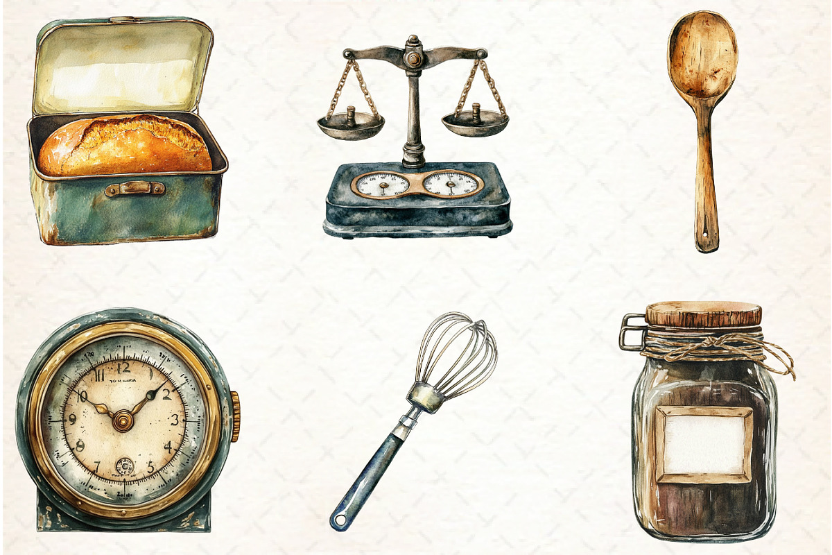 Baking Time Watercolor Clipart, an Illustration by Libby Wishes (Photo 3 of 6)