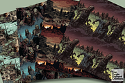 Zombie Apocalypse | Horror Comic, a Pattern Graphic by Fine Purple Elephant (Thumbnail 3 of 5)