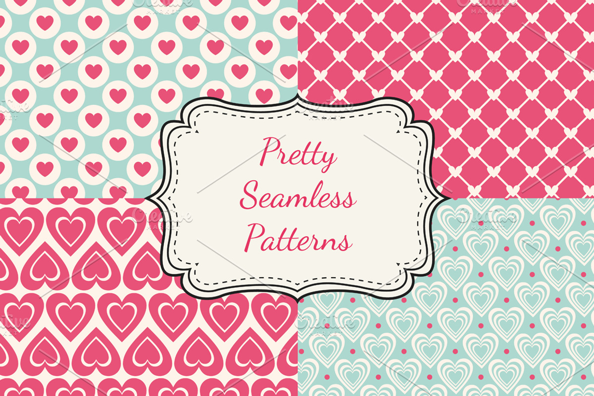 14 Seamless Patterns with Hearts, a Pattern Graphic by KannaaDesign (Photo 3 of 4)