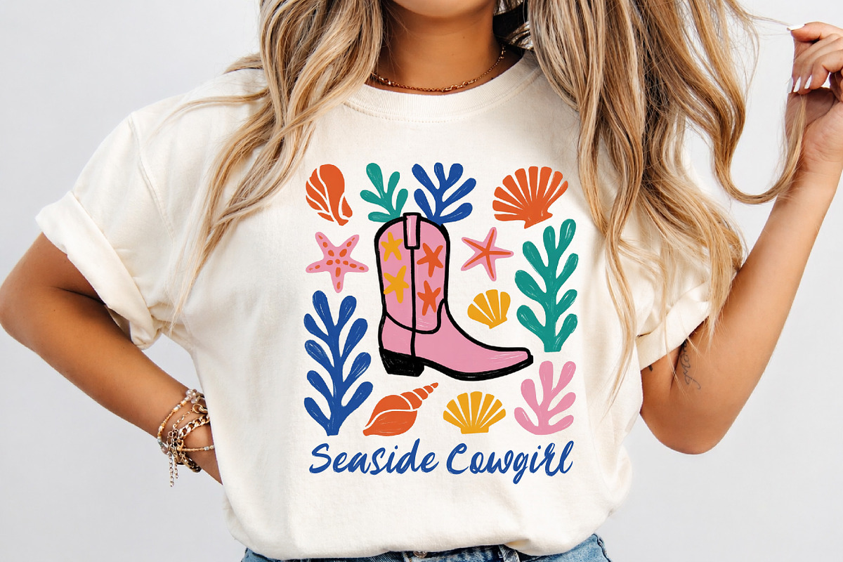Seaside Cowgirl PNG, Coastal Cowgirl, a Seasonal Illustration by Libby Wishes (Photo 2 of 5)