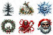 Creepy Christmas Clipart, an Illustration by DreamPrint404 (Thumbnail 2 of 3)