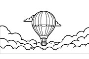Hot Air Balloon Cloud Line Art bundl, an Illustration by Designer_Momina (Thumbnail 29 of 51)