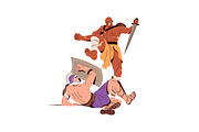 Roman, Spartan gladiators fight set, a Person Illustration by PaperTrident (Thumbnail 3 of 7)