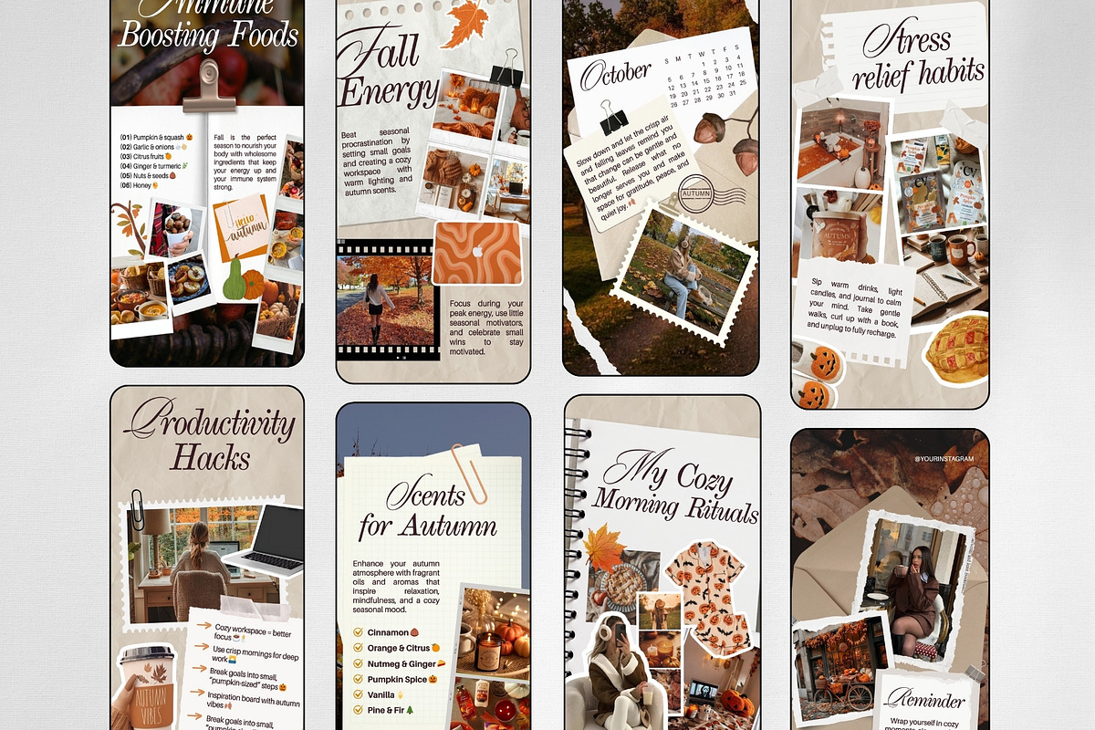 Autumn Vibes Instagram Templates preview 3