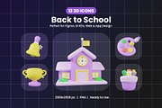 3D Back to School Icon Pack, an Object Graphic by Artnivora.Std (Thumbnail 1 of 4)