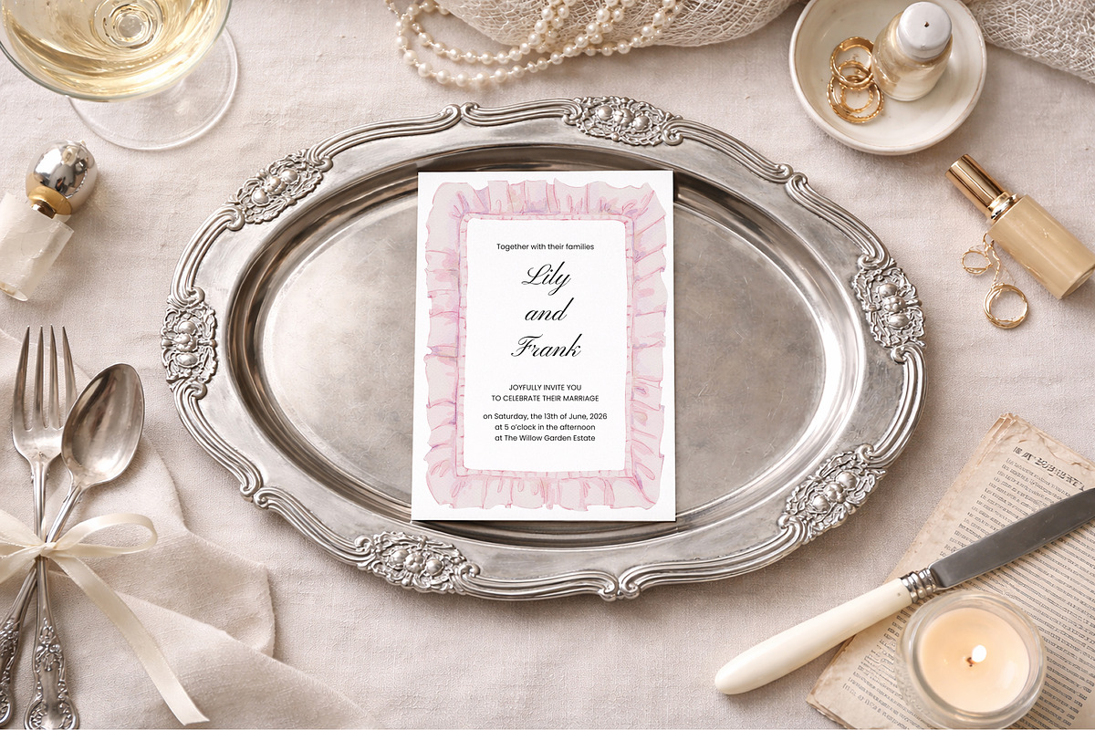 Watercolor lace coquette frames, a Decorative Illustration by Yuliia Lashevska (Photo 2 of 4)