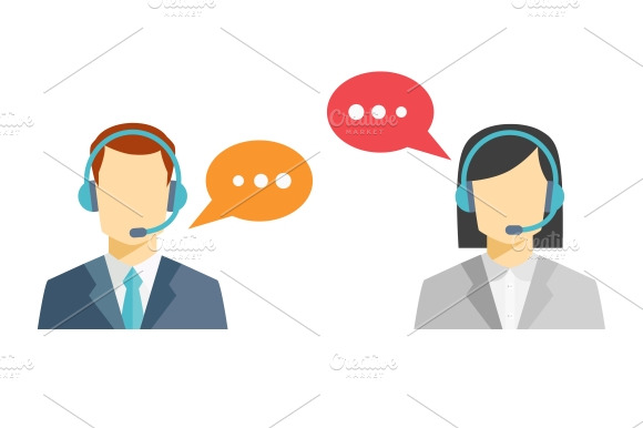 Male And Female Call Center Avatars