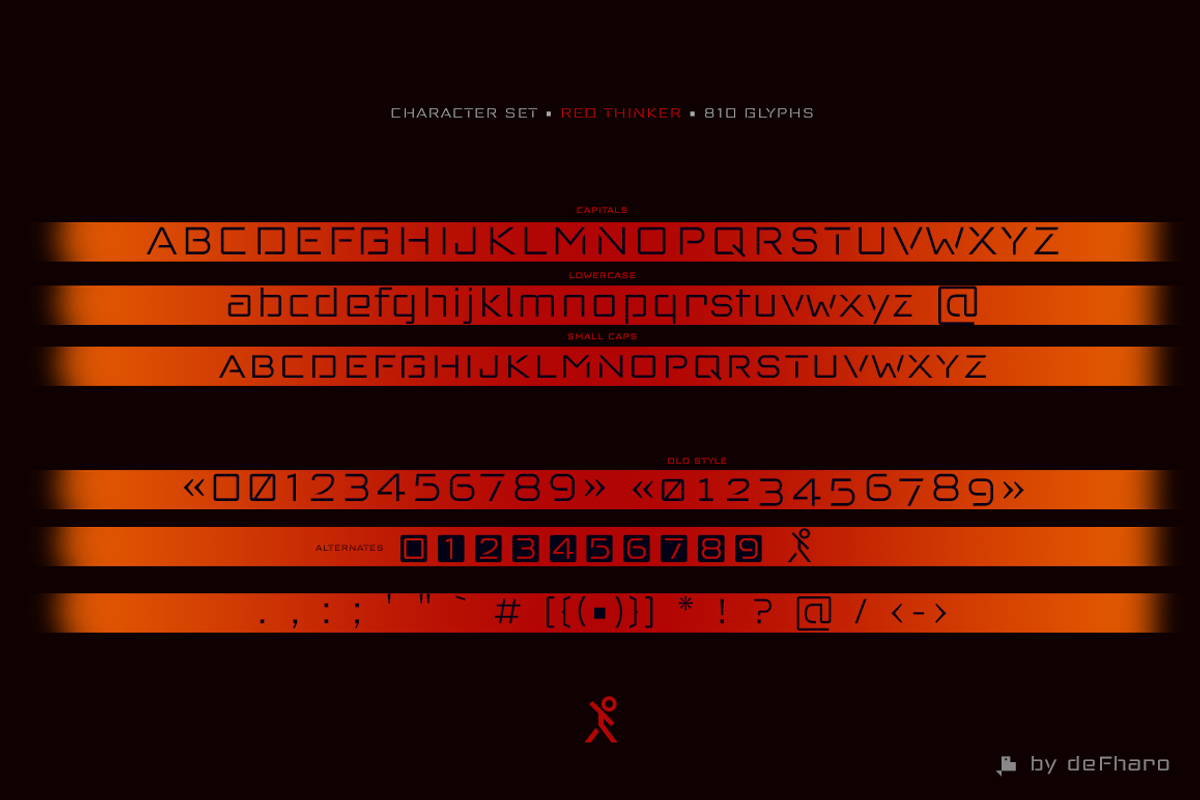 Red Thinker -2 techno fonts- preview 5
