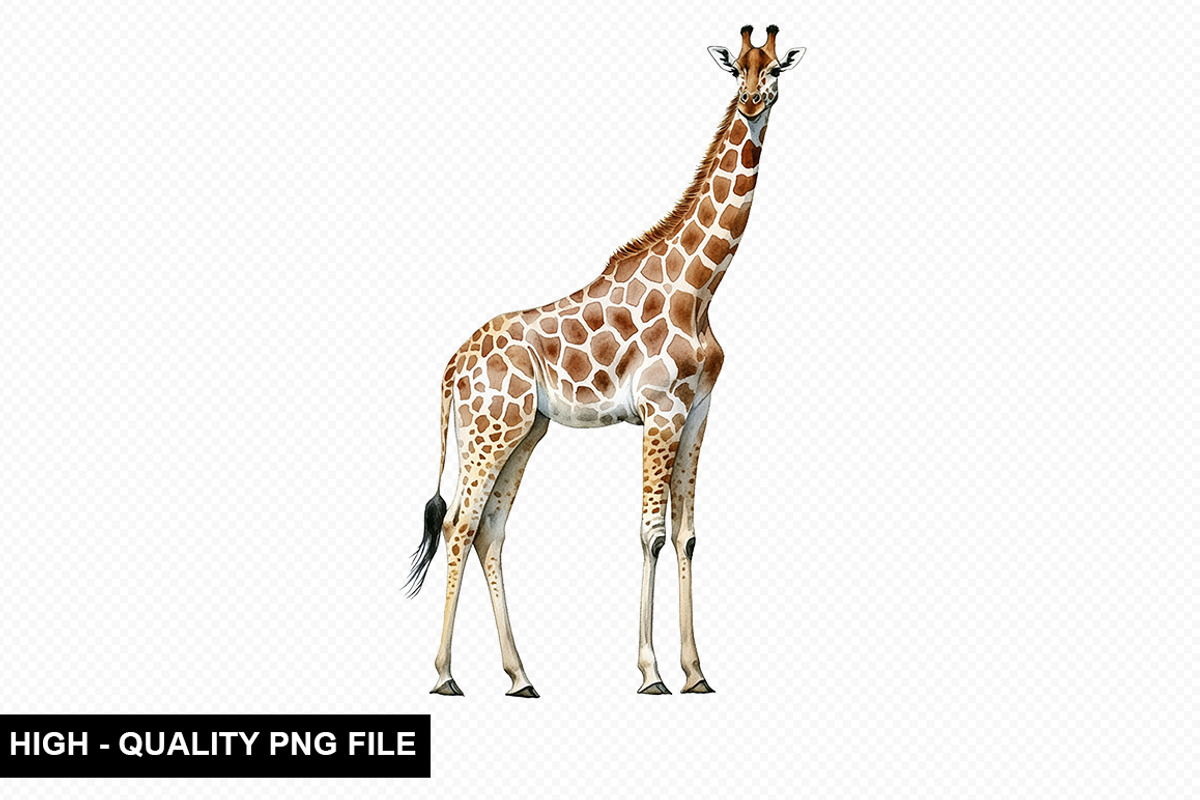 Watercolor Giraffe Clipart Bundle, an Illustration by crative8112 (Photo 6 of 8)