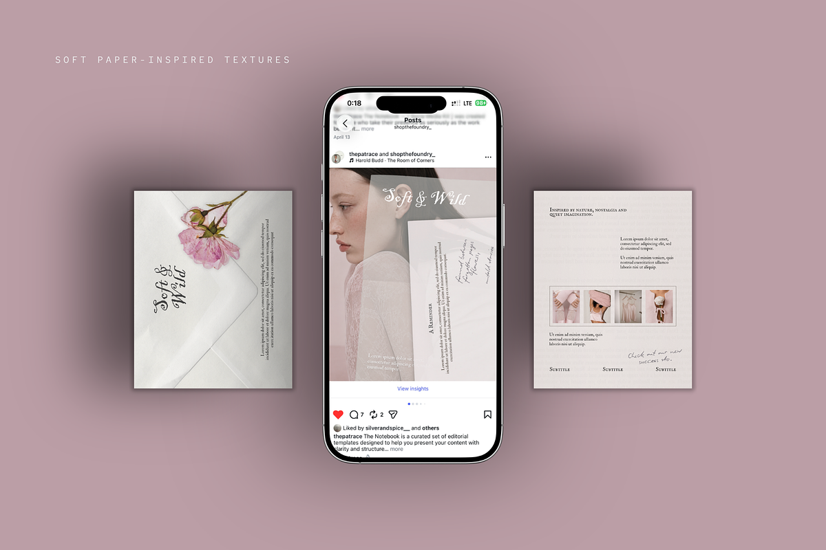 SOFT & WILD Social Media Templates, a Social Media Template by Patrace Studio (Photo 6 of 10)