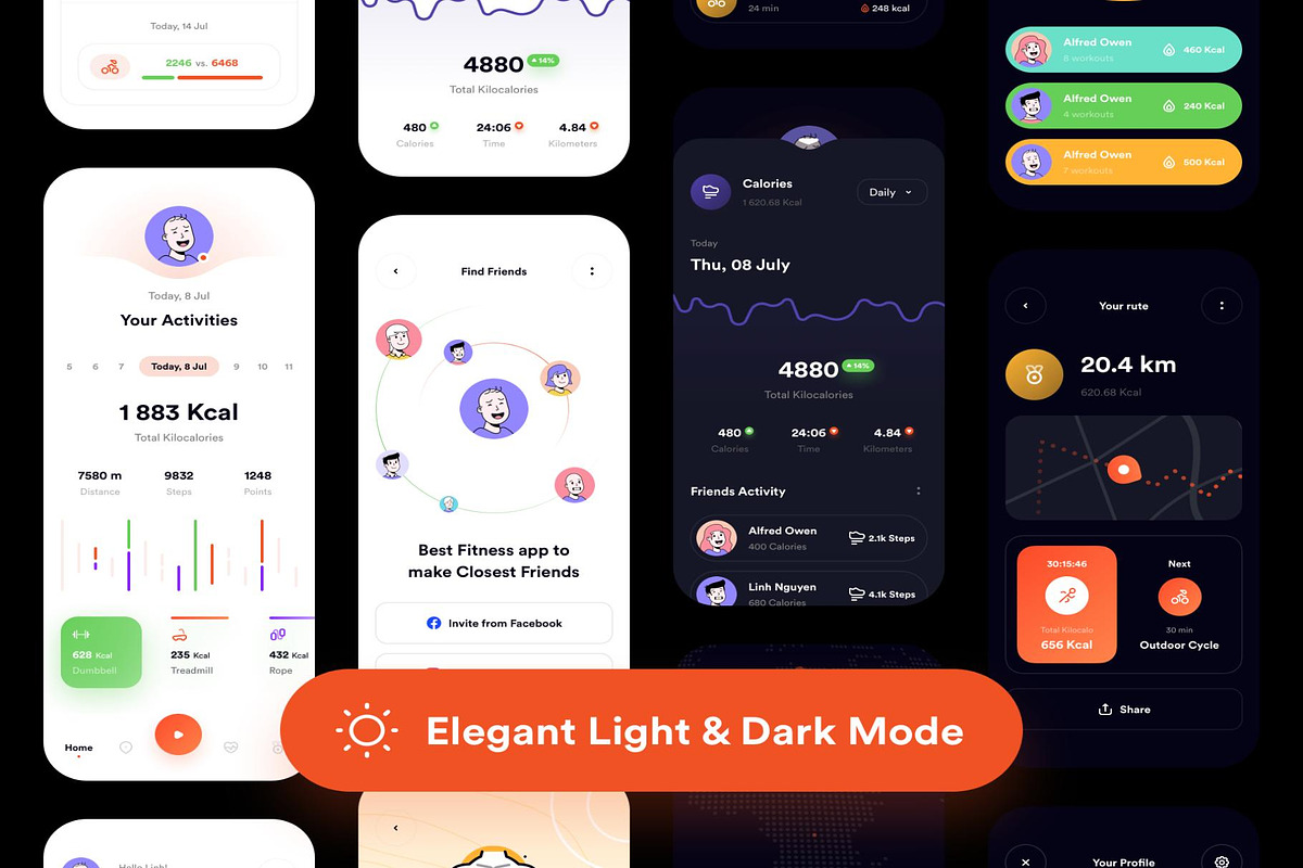 CaFit Fitness UI Kit, an UI Kit Template by Lumina_ui_ux202 (Photo 2 of 8)