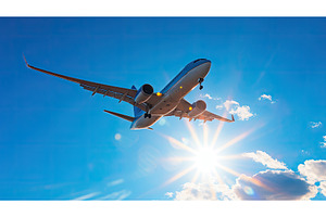plane sun airport ai generated, a Nature Photo by pikepicture