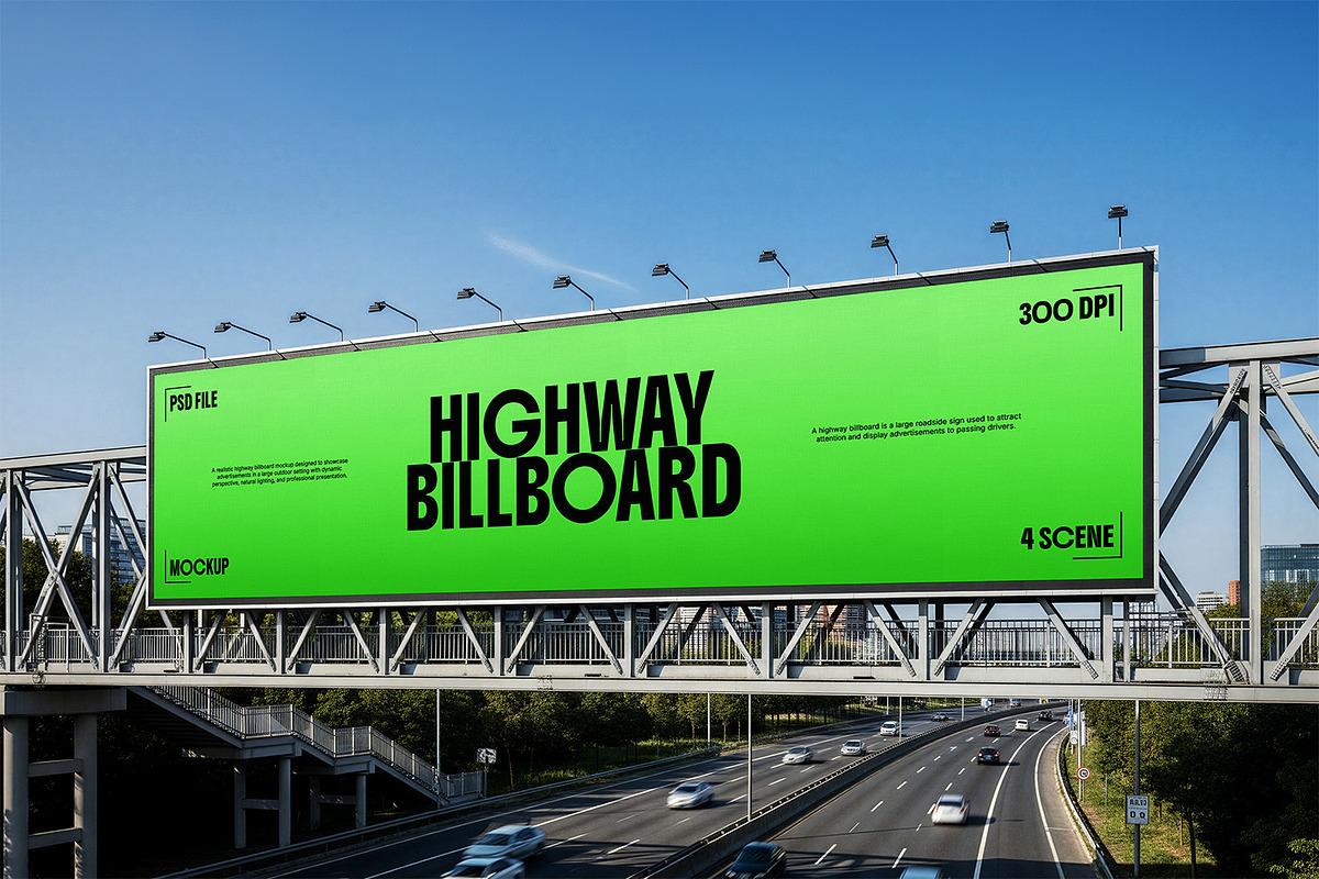 Highway Billboard Mockup, an Advertising Mockup by Nathatype (Photo 2 of 9)