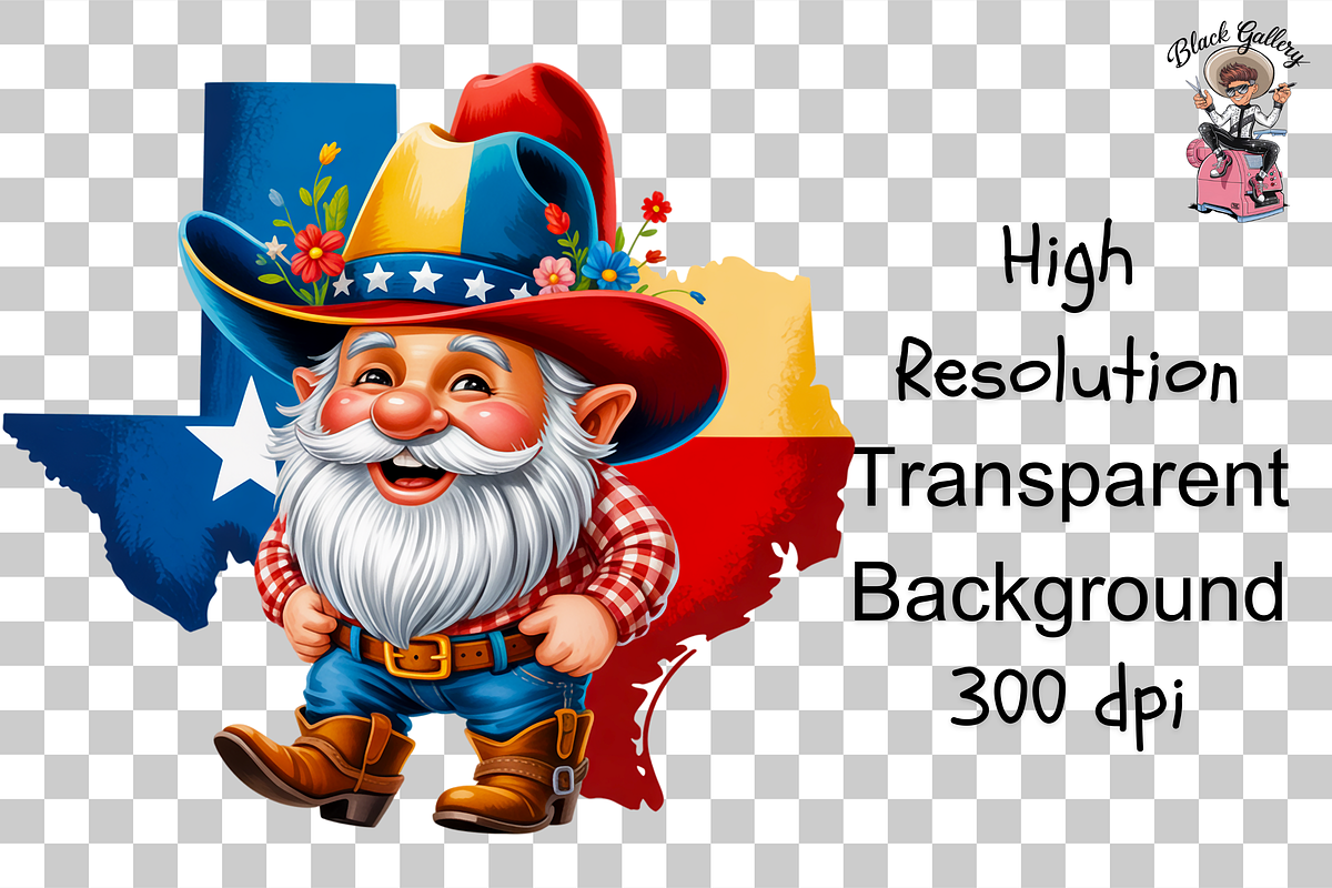 Texas Gnome Sublimation PNG Bundle, a Graphic by Clipart Bloom (Photo 11 of 11)