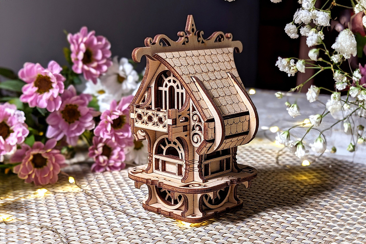 Fantasy Plant House - Laser Cut File, an Object Graphic by VectorPainter (Photo 3 of 17)