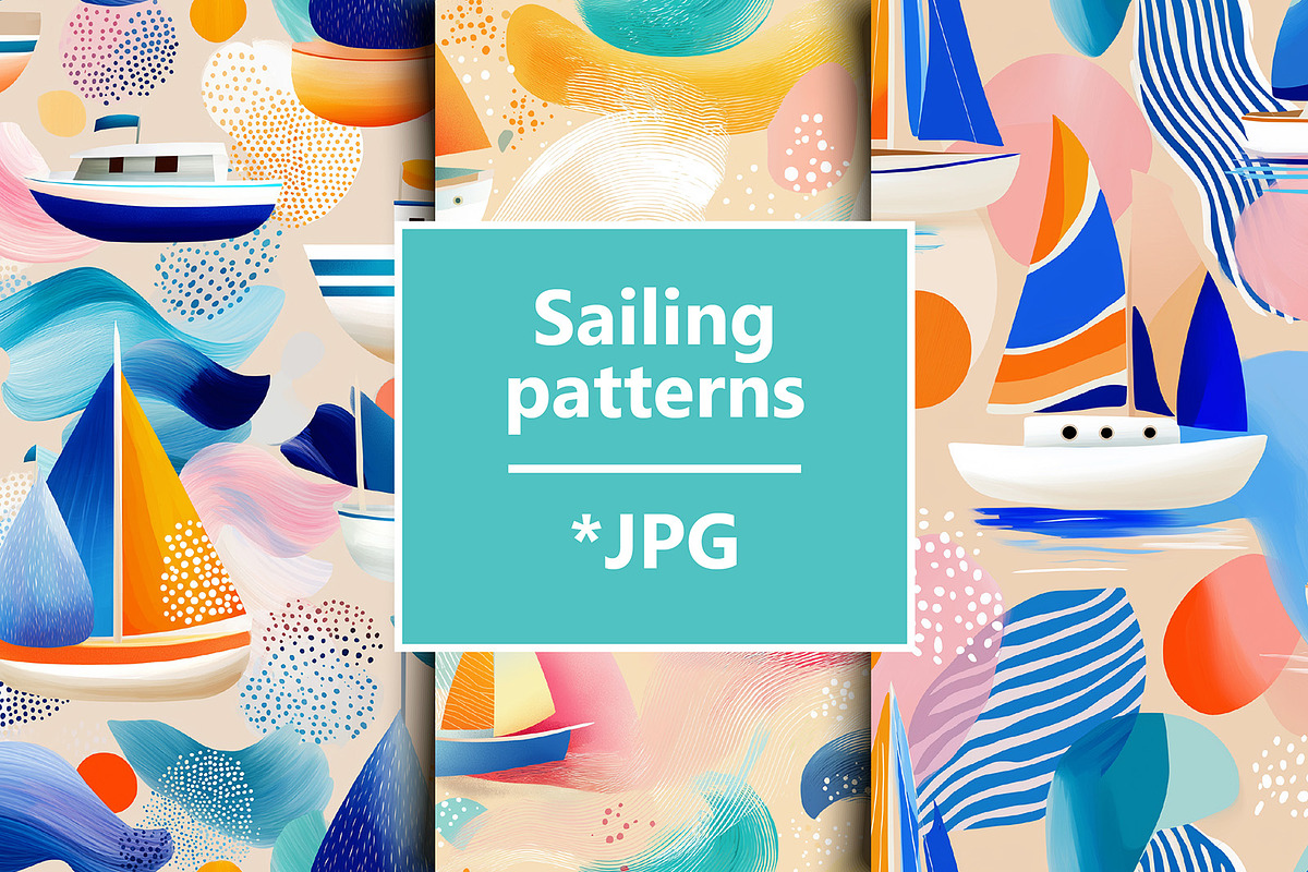 Sailing boats / Coastal patterns Set, a Pattern Graphic by LoveDesignShop (Photo 1 of 8)