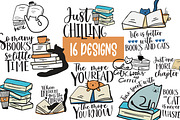 Coffee books and cats illustrations, an Animal Illustration by Veronika M (Thumbnail 1 of 4)