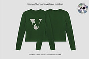 Women thermal long sleeve, a Shirt Mockup by Voyage Studio (Thumbnail 1 of 3)