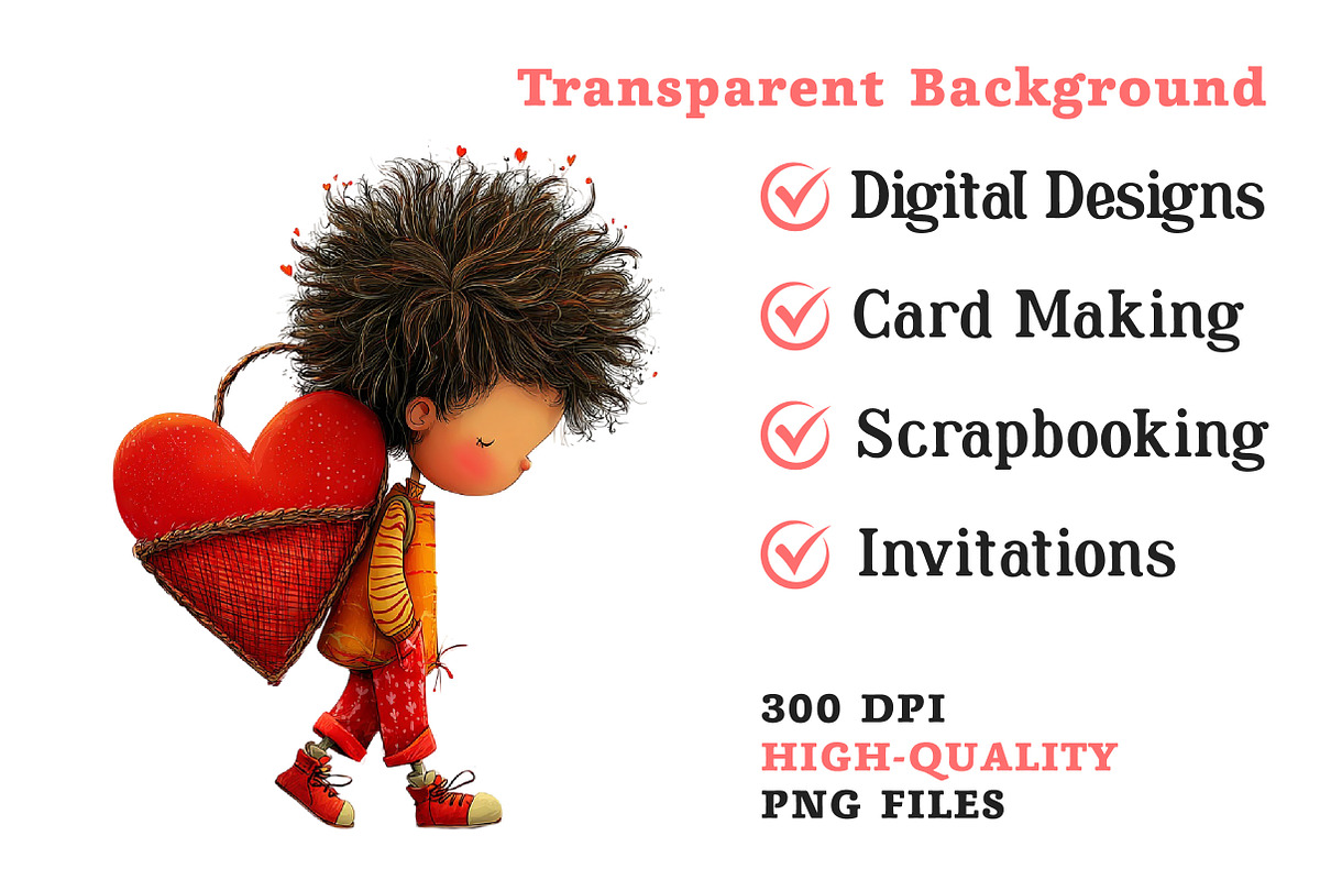 Whimsical Valentine Boy Clipart, an Illustration by Dream Creation (Photo 4 of 4)