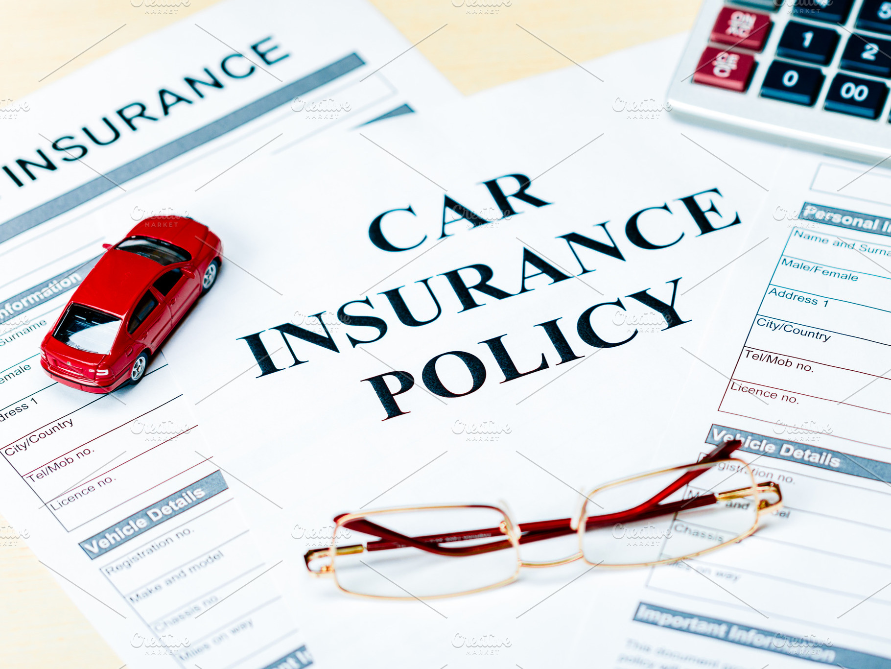 Car insurance policy document car, a Business Photo by FineArtStudio