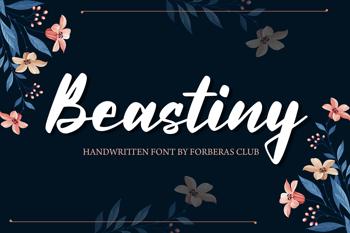 Beastiny | Handwritten Font, a Script Font by Forberas Club (Photo 1 of 7)