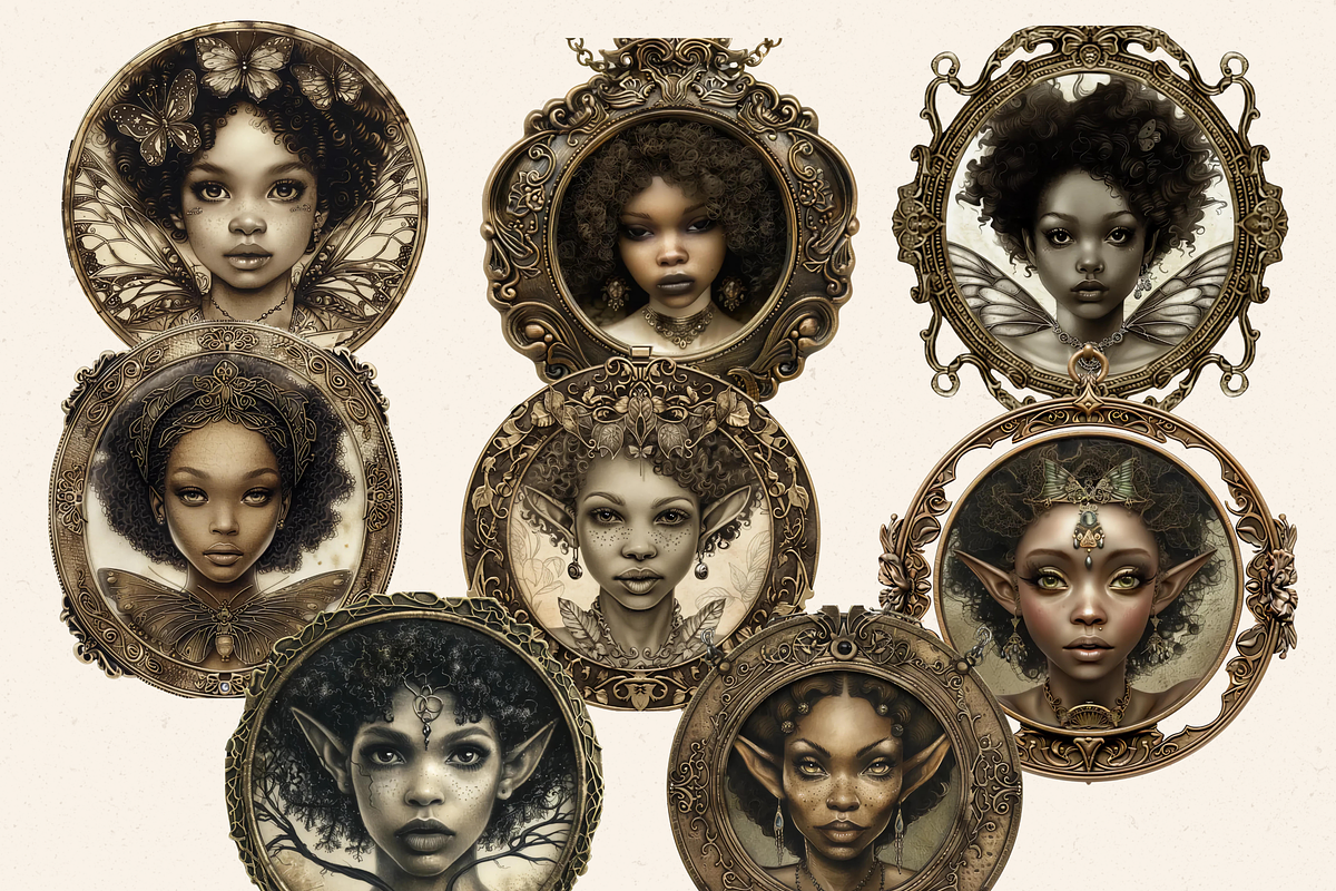 AFRICAN AMERICAN LOCKET FAIRY PNG, a Person Illustration by Daring Digies (Photo 4 of 8)