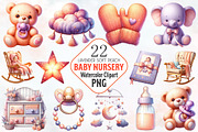 Lavender Soft Peach Baby Nursery Png, an Illustration by RobertsArt (Thumbnail 1 of 7)