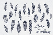 Boho Feathers Set, an Object Graphic by Angelina De Sol (Thumbnail 2 of 3)