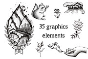 Graphic illustration set, an Illustration by Alena Ermakova (Thumbnail 1 of 8)