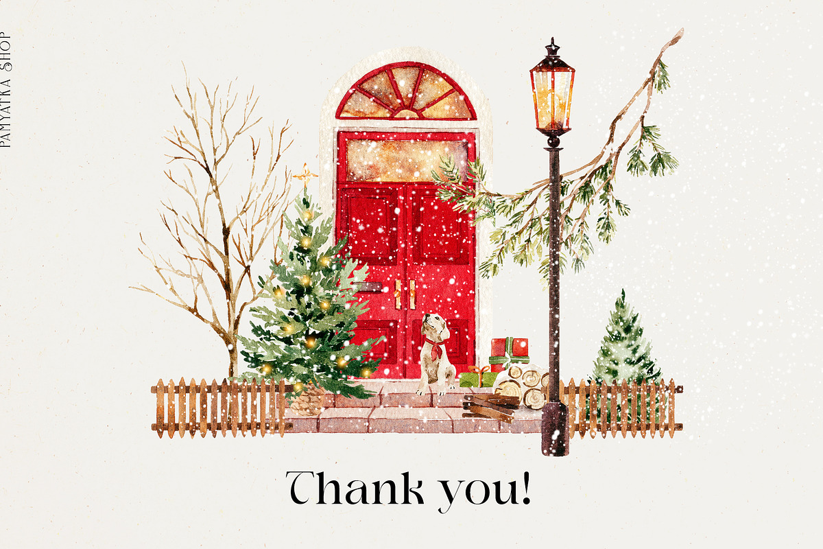 Winter story-watercolor Christmas, a Seasonal Illustration by Pamyatka Shop (Photo 27 of 27)