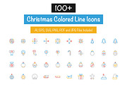 100+ Christmas Colored Line Icons, an Outline Icon by Creative Stall (Thumbnail 1 of 2)