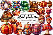 Watercolor Plaid Autumn Clipart, an Illustration by Designworld (Thumbnail 1 of 5)