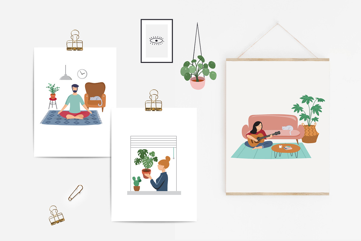 Stay at home, set of illustrations, an Education Illustration by Marish (Photo 2 of 7)