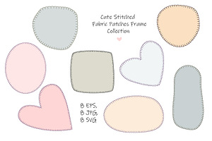 Stitched Fabric Patches Frame Set