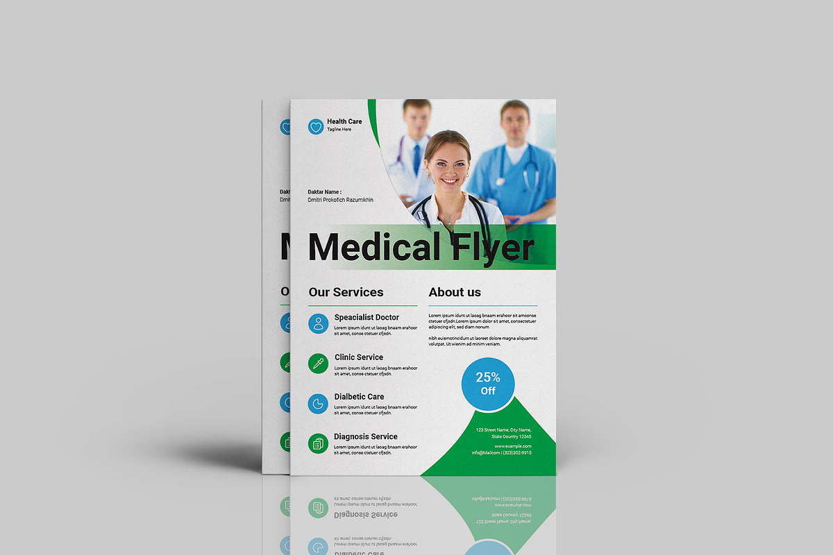 Corporate Medical Flyer Template, a Flyer Template by E-Type (Photo 3 of 3)