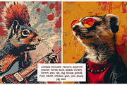 Pop Art Punk Farm Animals, a Background Graphic by PrintHaven Designs (Thumbnail 2 of 8)