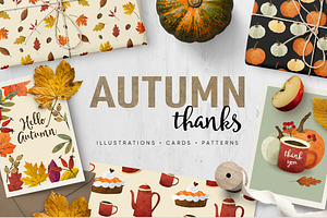 Autumn Thanks Illustrations, Pattern