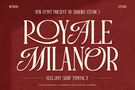 Royale Milanor - Elegant Serif, a Serif Font by Shakira Studio