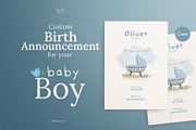 Minimal Birth Announcement Template, a Card Template by SabaIslam.Studio (Thumbnail 1 of 8)