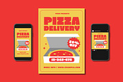 Pizza Delivery Flyer Set, a Flyer Template by Patria Ari (P4tcreativa) (Thumbnail 1 of 4)