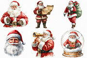 Watercolor Santa Claus Clipart, an Illustration by Craft Nest (Thumbnail 2 of 6)