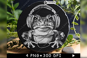Frog Wearing Headphones Music Lover, a Background Graphic by LaseredNinja (Thumbnail 3 of 7)