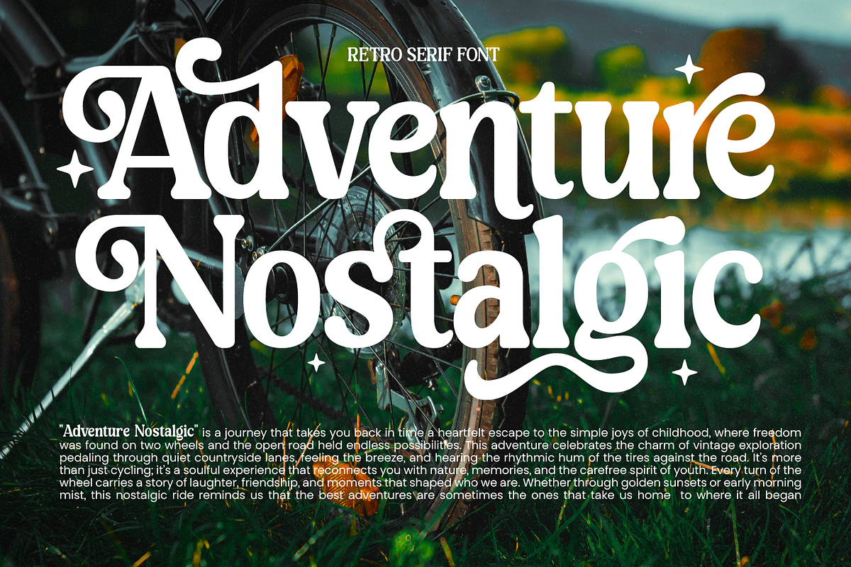 Rodrego Elegant Retro, a Sans Serif Font by Haps Space (Photo 2 of 10)