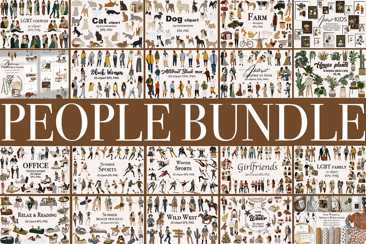 650+ ABSTRACT PEOPLE & ELEMENTS, a Person Illustration by ApetekMarket (Photo 1 of 7)