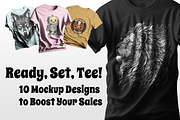 T-shirt mockup bundle, an Apparel Mockup by Visuallay (Thumbnail 1 of 6)