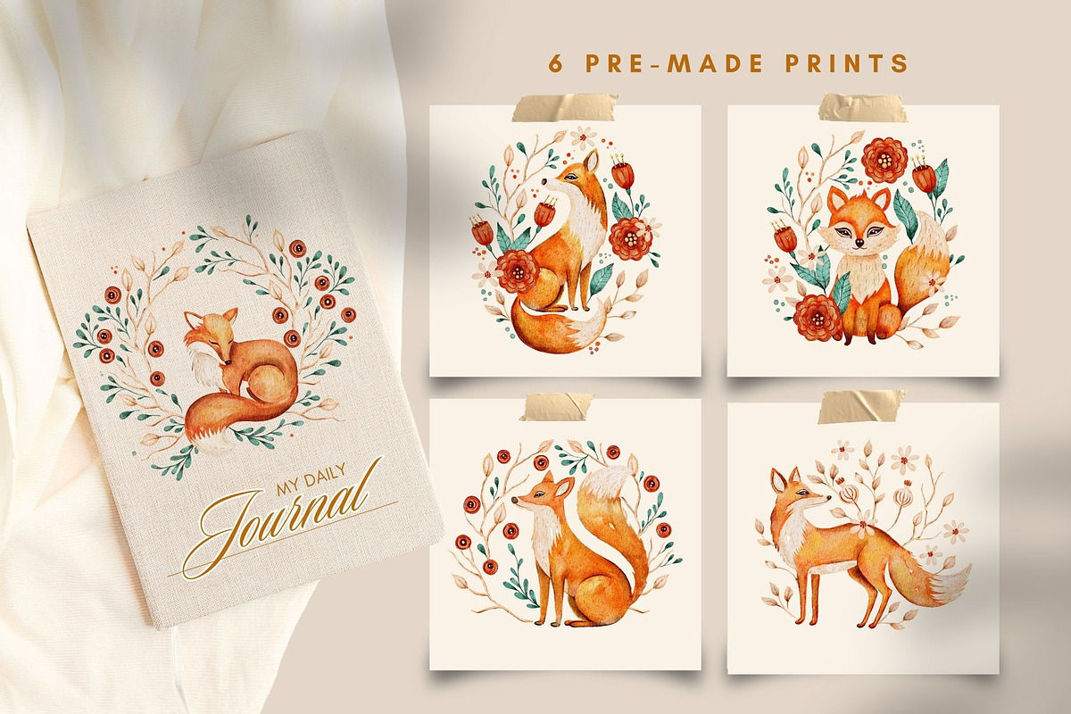 Fox Illustration Fall Watercolor, an Animal Illustration by Red Ink (Photo 4 of 9)