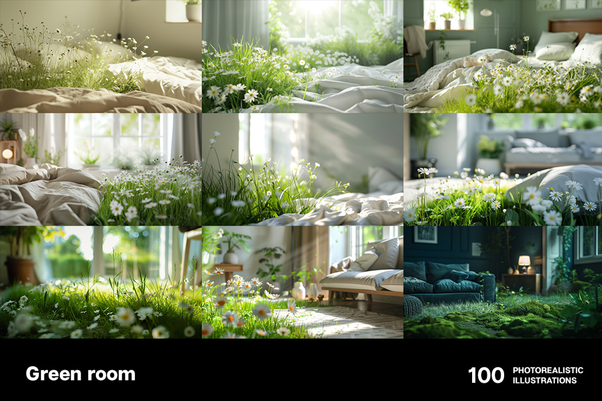 Green rooms. Collection, a Decorative Illustration by Handmadefont (Photo 7 of 14)