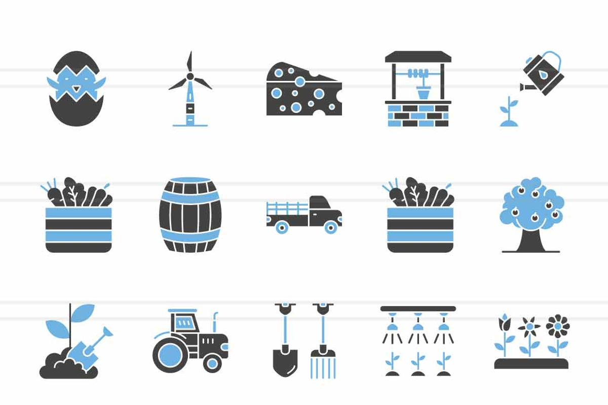 Village Blue & Black Icons, an Icon by IconBunny (Photo 2 of 2)
