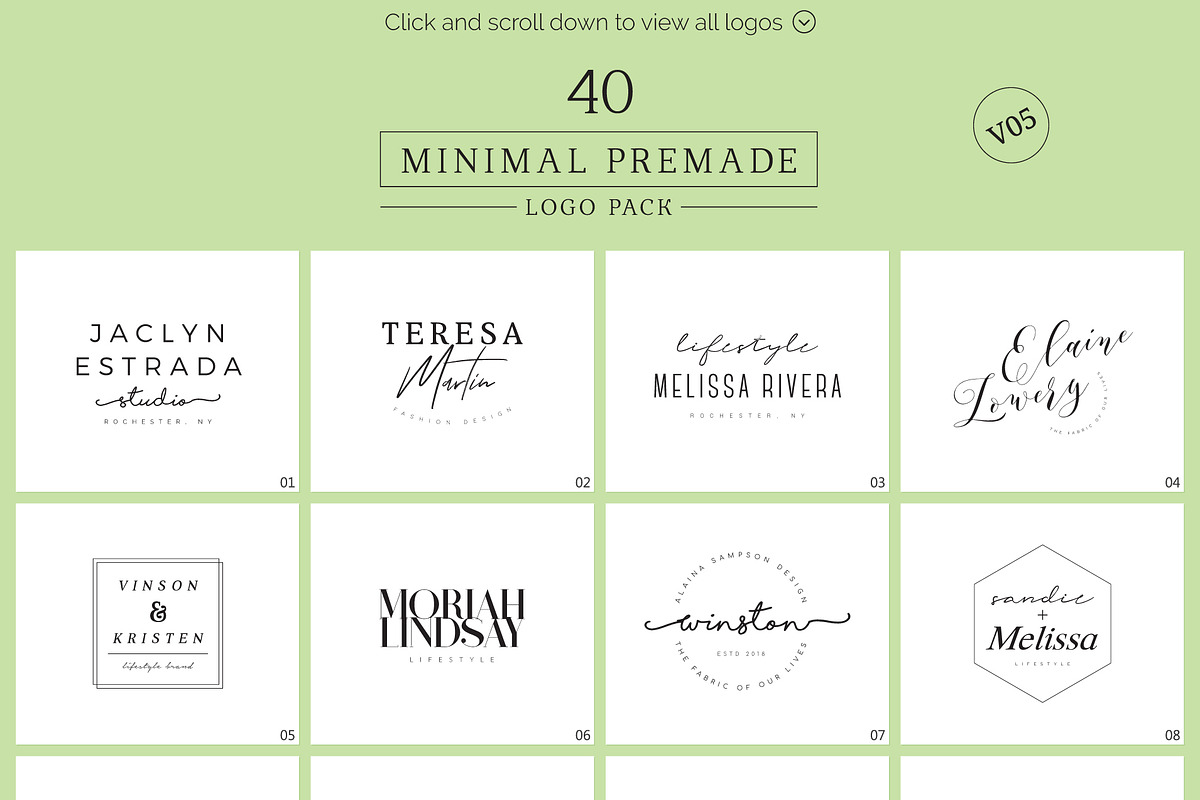 Minimal Premade Logo Bundle V05, a Branding & Logo Template by XpertgraphicD (Photo 2 of 15)