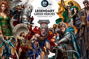 Legendary Greek heroes Clipart set, a Person Illustration by ThatsDesignArt (Thumbnail 1 of 10)